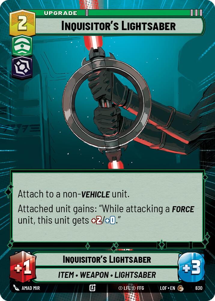 Inquisitor's Lightsaber (830) (Hyperspace Foil) (830) [Legends of the Force] - The Mythic Store | 24h Order Processing