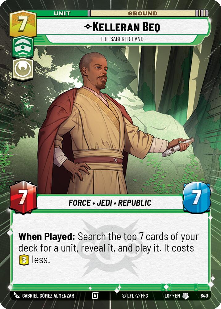 Kelleran Beq - The Sabered Hand (840) (Hyperspace Foil) (840) [Legends of the Force] - The Mythic Store | 24h Order Processing