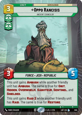 Oppo Rancisis - Ancient Councilor (845) (Hyperspace Foil) (845) [Legends of the Force] - The Mythic Store | 24h Order Processing