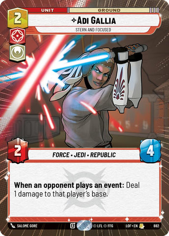 Adi Gallia - Stern and Focused (882) (Hyperspace Foil) (882) [Legends of the Force] - The Mythic Store | 24h Order Processing