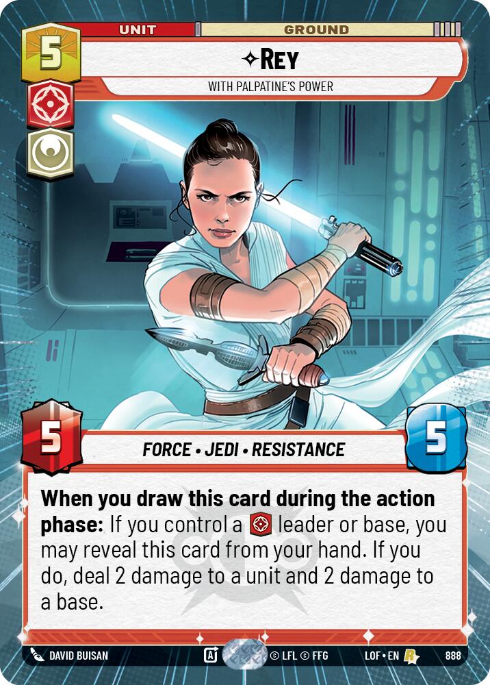 Rey - With Palpatine's Power (888) (Hyperspace Foil) (888) [Legends of the Force]