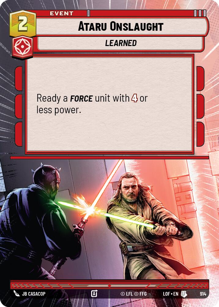 Ataru Onslaught (914) (Hyperspace Foil) (914) [Legends of the Force] - The Mythic Store | 24h Order Processing