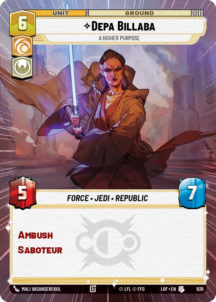 Depa Billaba - A Higher Purpose (939) (Hyperspace Foil) (939) [Legends of the Force] - The Mythic Store | 24h Order Processing
