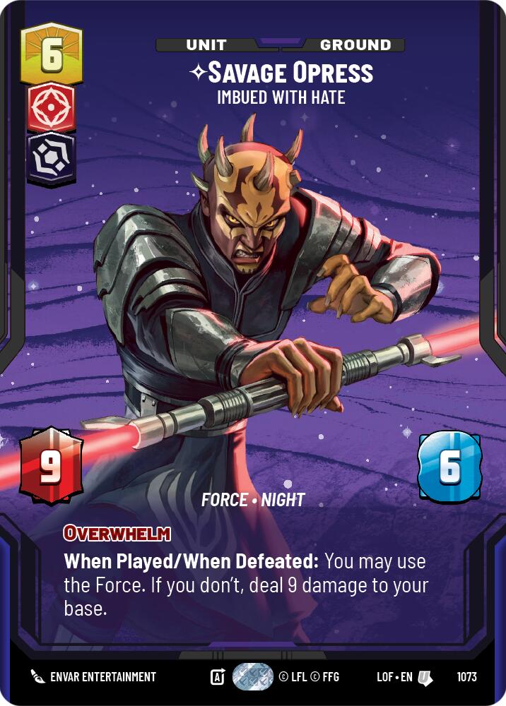 Savage Opress - Imbued With Hate (1073) (Prestige Foil) (1073) [Legends of the Force] - The Mythic Store | 24h Order Processing