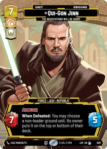 Qui-Gon Jinn - The Negotiations Will Be Short (1097) (Prestige Foil) (1097) [Legends of the Force] - The Mythic Store | 24h Order Processing