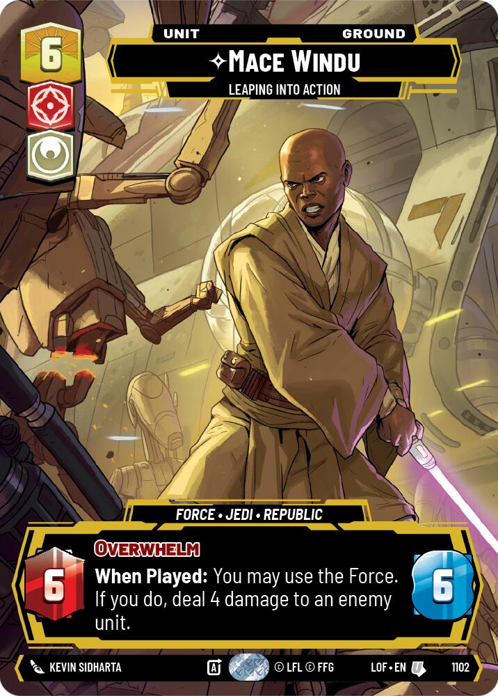 Mace Windu - Leaping into Action (1102) (Prestige Foil) (1102) [Legends of the Force] - The Mythic Store | 24h Order Processing