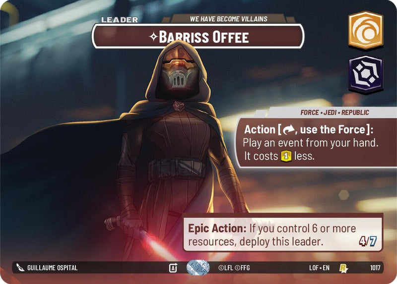 Barriss Offee - We Have Become Villains (1017) (Showcase) (1017) [Legends of the Force] - The Mythic Store | 24h Order Processing