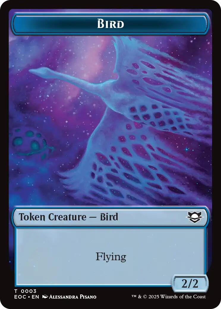 Bird // Golem (0012) Double-Sided Token [Edge of Eternities Commander Tokens] - The Mythic Store | 24h Order Processing