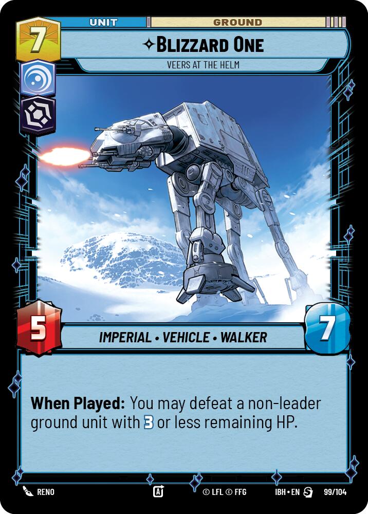 Blizzard One (99/104) - Veers at the Helm (99/104) [Intro Battle: Hoth] - The Mythic Store | 24h Order Processing