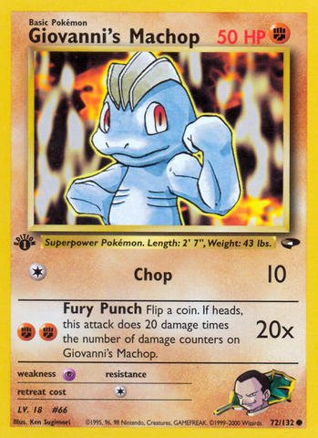 Giovanni's Machop (72/132) [Gym Challenge 1st Edition] - The Mythic Store | 24h Order Processing