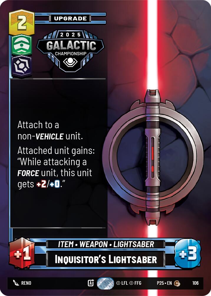Inquisitor's Lightsaber (106) (106) [Organized Play Promos] - The Mythic Store | 24h Order Processing