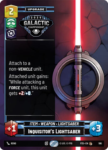 Inquisitor's Lightsaber (106) (106) [Organized Play Promos] - The Mythic Store | 24h Order Processing