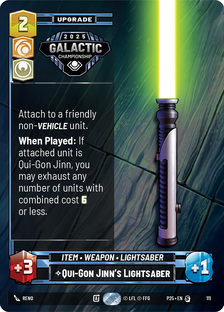 Qui-Gon Jinn's Lightsaber (111) (111) [Organized Play Promos] - The Mythic Store | 24h Order Processing