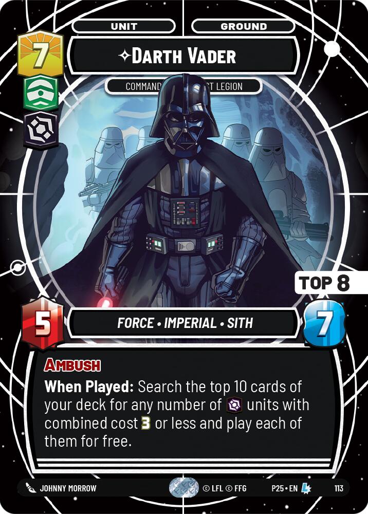 Darth Vader (113) - Commanding the First Legion (Top 8) (113) [Organized Play Promos] - The Mythic Store | 24h Order Processing