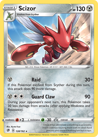 Scizor (128/192) [Sword & Shield: Rebel Clash] - The Mythic Store | 24h Order Processing