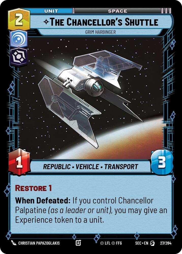 The Chancellor's Shuttle - Grim Harbinger (27/264) (27/264) [Secrets of Power] - The Mythic Store | 24h Order Processing