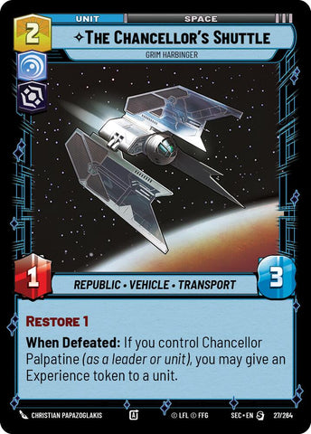The Chancellor's Shuttle - Grim Harbinger (27/264) (27/264) [Secrets of Power] - The Mythic Store | 24h Order Processing