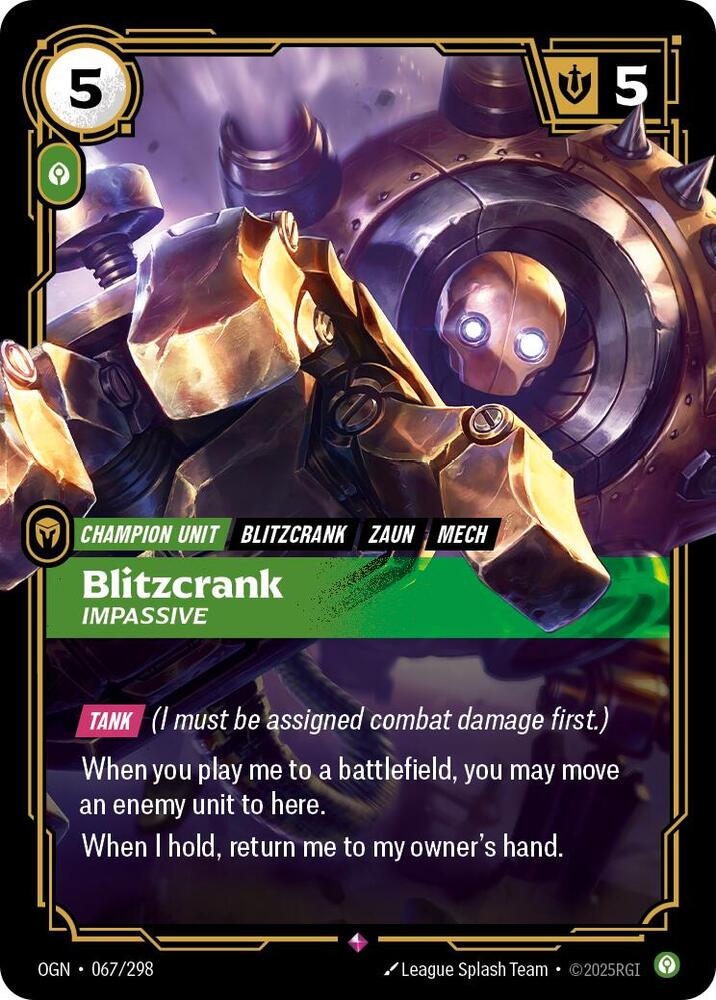 Blitzcrank - Impassive (067/298) [Origins] - The Mythic Store | 24h Order Processing