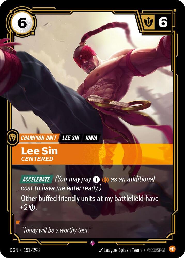 Lee Sin - Centered (151/298) [Origins] - The Mythic Store | 24h Order Processing