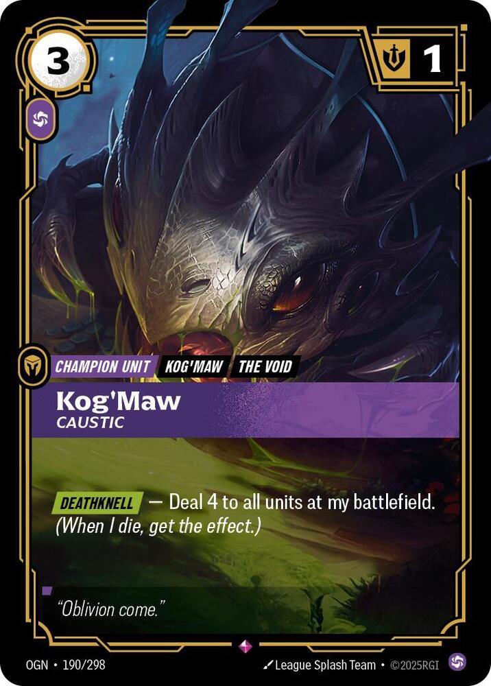 Kog'Maw - Caustic (190/298) [Origins] - The Mythic Store | 24h Order Processing