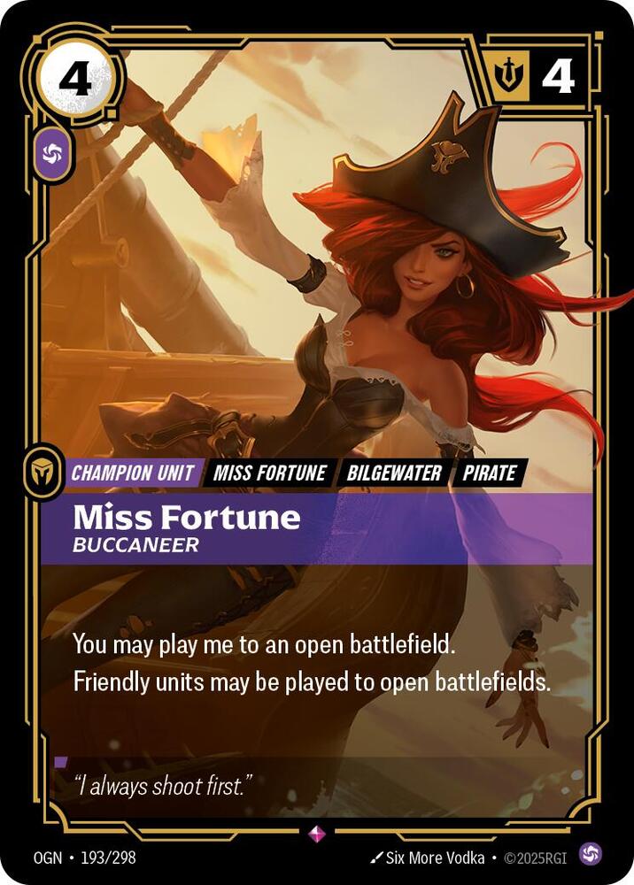 Miss Fortune - Buccaneer (193/298) [Origins] - The Mythic Store | 24h Order Processing