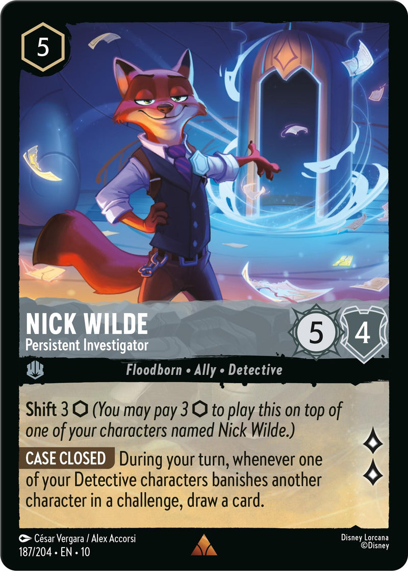 Nick Wilde - Persistent Investigator (187/204) [Whispers in the Well] - The Mythic Store | 24h Order Processing