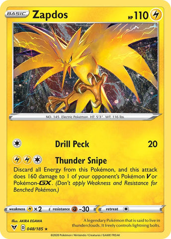 Zapdos (048/185) (Cosmos Holo) [Sword & Shield: Vivid Voltage] - The Mythic Store | 24h Order Processing