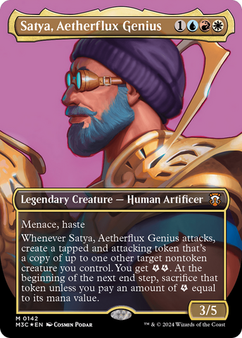 Satya, Aetherflux Genius (Borderless) (Ripple Foil) [Modern Horizons 3 Commander] - The Mythic Store | 24h Order Processing