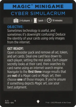Cyber Simulacrum (Magic Minigame) [Kamigawa: Neon Dynasty Minigame] - The Mythic Store | 24h Order Processing