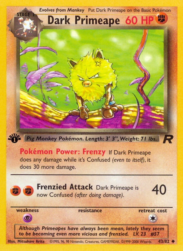 Dark Primeape (43/82) [Team Rocket 1st Edition] - The Mythic Store | 24h Order Processing