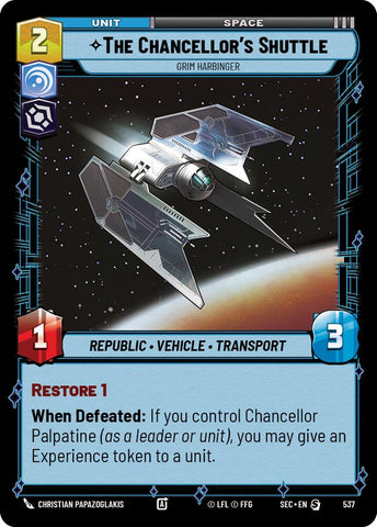 The Chancellor's Shuttle - Grim Harbinger (Foil) (537) (537) [Secrets of Power] - The Mythic Store | 24h Order Processing