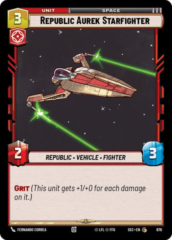 Republic Aurek Starfighter (676) (Foil) (676) [Secrets of Power] - The Mythic Store | 24h Order Processing