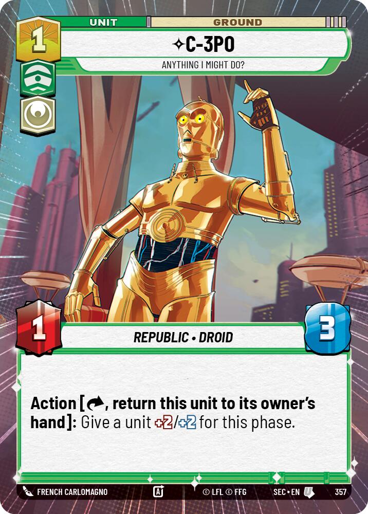 C-3PO - 3PO (357) - Anything I Might Do? (Hyperspace) (357) (357) [Secrets of Power] - The Mythic Store | 24h Order Processing