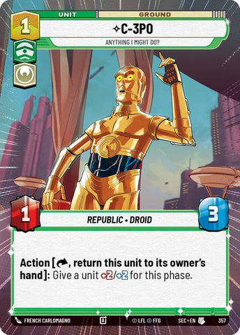 C-3PO - 3PO (357) - Anything I Might Do? (Hyperspace) (357) (357) [Secrets of Power] - The Mythic Store | 24h Order Processing