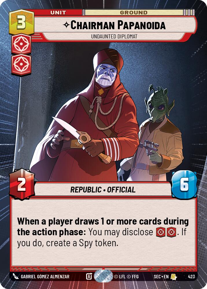 Chairman Papanoida - Undaunted Diplomat (Hyperspace) (423) (423) [Secrets of Power] - The Mythic Store | 24h Order Processing