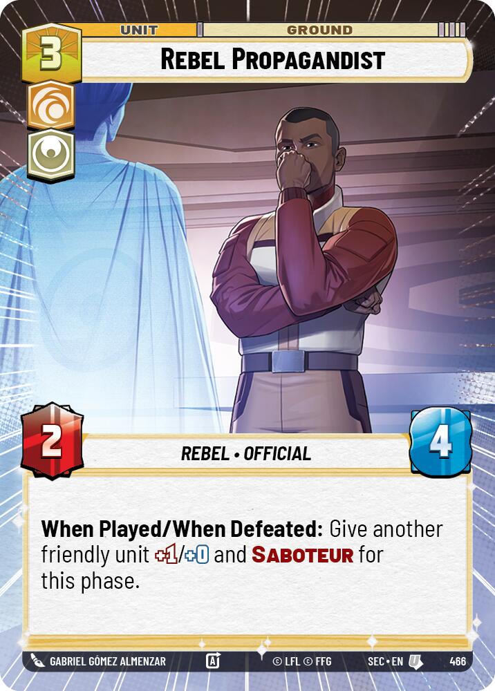 Rebel Propagandist (466) (Hyperspace) (466) [Secrets of Power] - The Mythic Store | 24h Order Processing