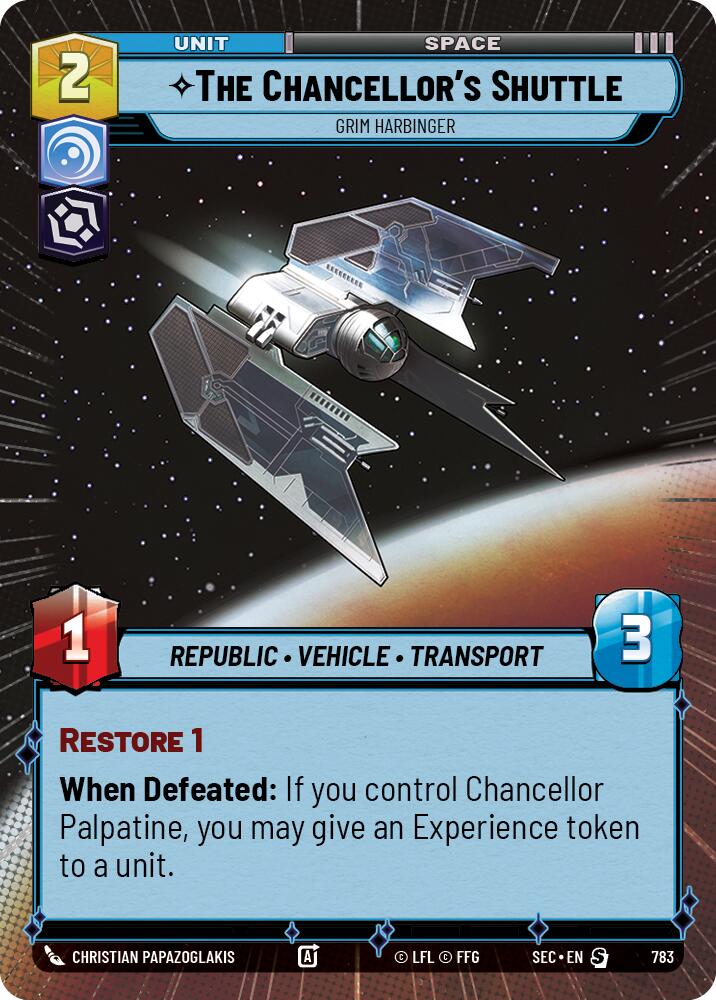 The Chancellor's Shuttle - Grim Harbinger (Hyperspace Foil) (783) (783) [Secrets of Power] - The Mythic Store | 24h Order Processing