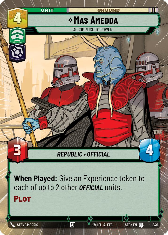 Mas Amedda - Accomplice to Power (Hyperspace Foil) (840) (840) [Secrets of Power] - The Mythic Store | 24h Order Processing