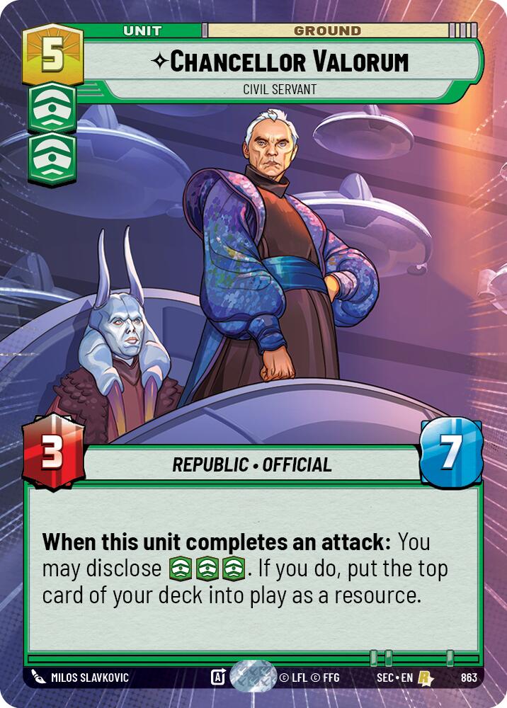 Chancellor Valorum - Civil Servant (Hyperspace Foil) (863) (863) [Secrets of Power] - The Mythic Store | 24h Order Processing