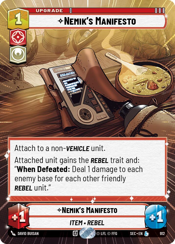 Nemik's Manifesto (912) (Hyperspace Foil) (912) [Secrets of Power] - The Mythic Store | 24h Order Processing