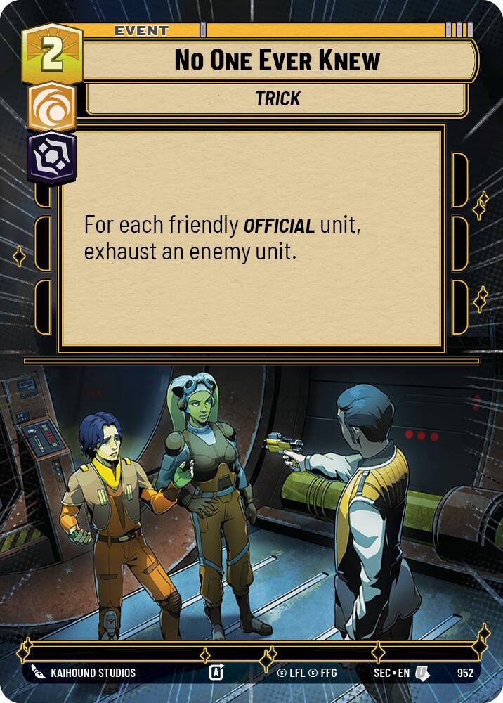 No One Ever Knew (952) (Hyperspace Foil) (952) [Secrets of Power] - The Mythic Store | 24h Order Processing