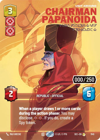 Chairman Papanoida - Undaunted Diplomat (Serialized) (1145) (1145) [Secrets of Power] - The Mythic Store | 24h Order Processing