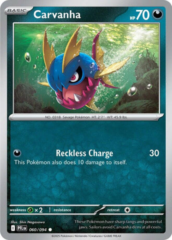 Carvanha (060/094) [Mega Evolution: Phantasmal Flames] - The Mythic Store | 24h Order Processing