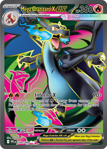 Mega Charizard X ex (109/094) [Mega Evolution: Phantasmal Flames] - The Mythic Store | 24h Order Processing