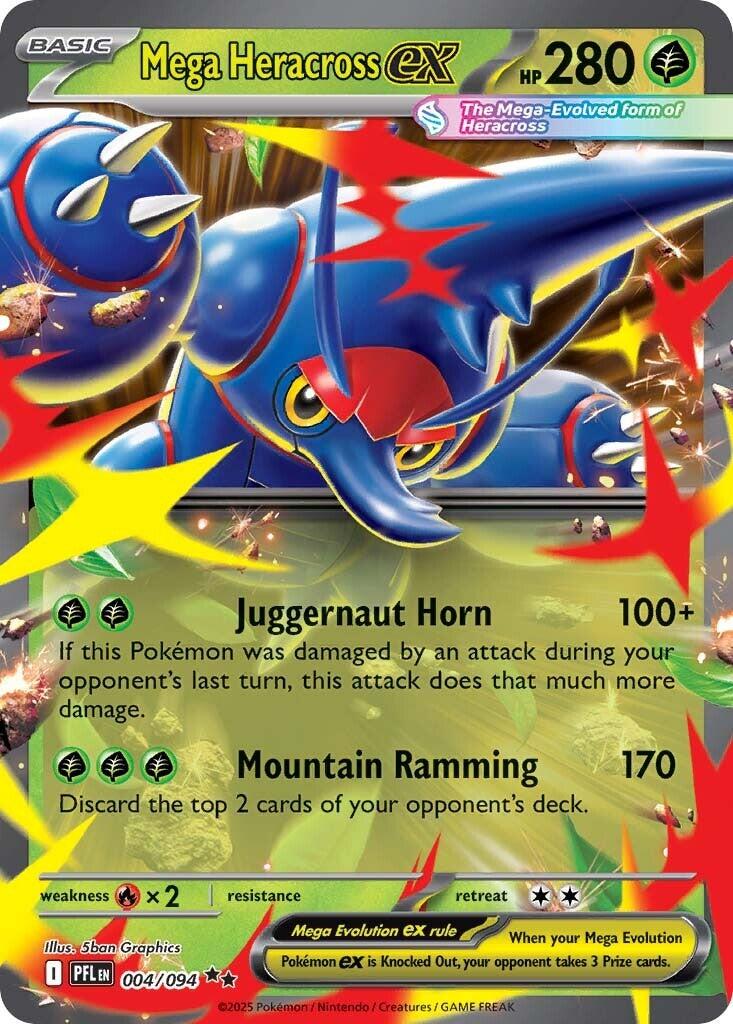 Mega Heracross ex (004/094) [Mega Evolution: Phantasmal Flames] - The Mythic Store | 24h Order Processing