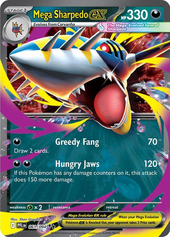 Mega Sharpedo ex (061/094) [Mega Evolution: Phantasmal Flames] - The Mythic Store | 24h Order Processing