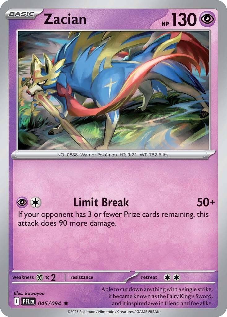 Zacian (045/094) [Mega Evolution: Phantasmal Flames] - The Mythic Store | 24h Order Processing