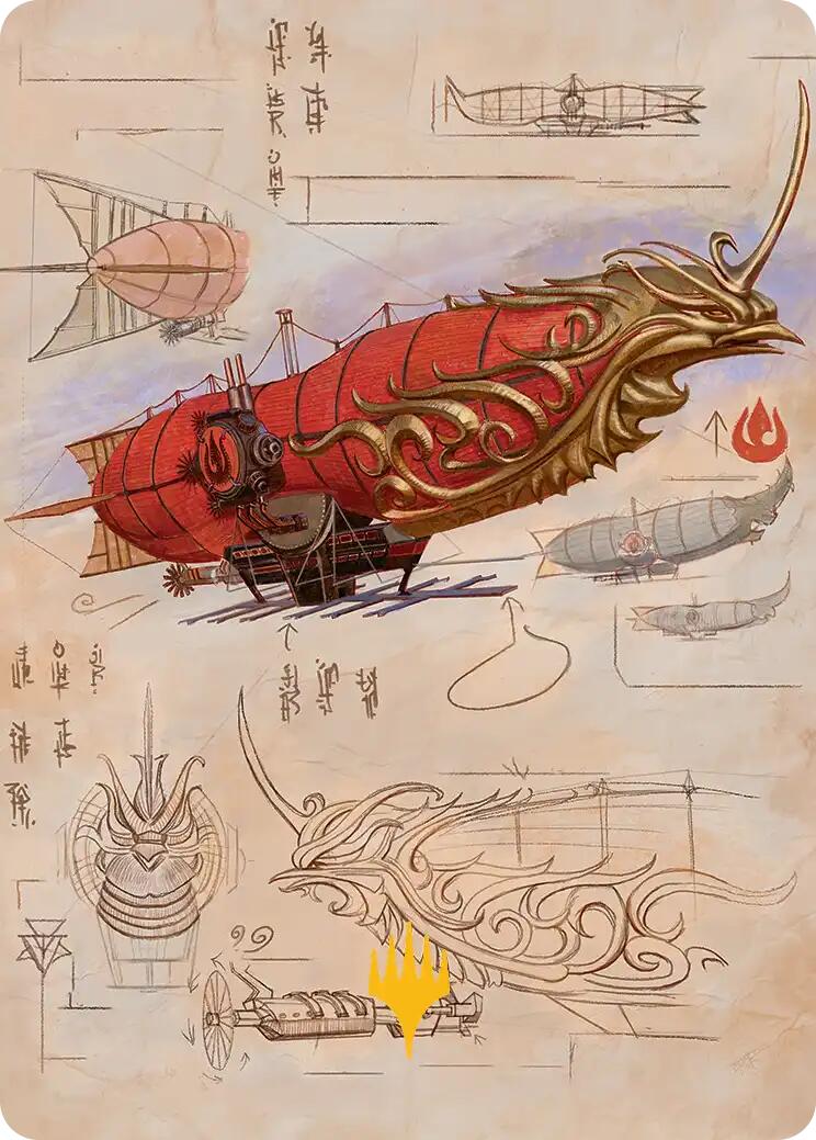 Phoenix Fleet Airship Art Card (Gold-Stamped Planeswalker Symbol) [Avatar: The Last Airbender Art Series] - The Mythic Store | 24h Order Processing