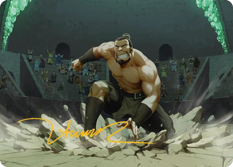 The Boulder, Ready to Rumble Art Card (Gold-Stamped Signature) [Avatar: The Last Airbender Art Series] - The Mythic Store | 24h Order Processing