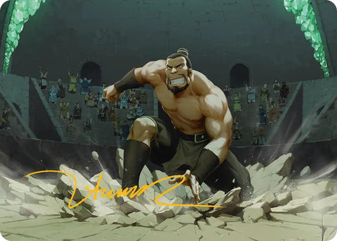 The Boulder, Ready to Rumble Art Card (Gold-Stamped Signature) [Avatar: The Last Airbender Art Series] - The Mythic Store | 24h Order Processing